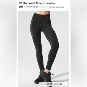 Alo 7/8 high waist airbrush legging in steel blue size medium - good condition